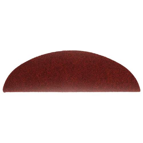 Selvklæbende trappemåtter 10 stk. 56x17x3 cm tuftet rød