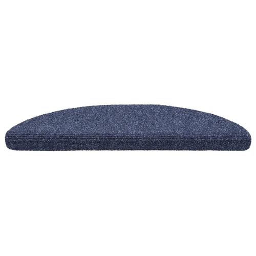 Selvklæbende trappemåtter 5 stk. 56x17x3 cm tuftet blå