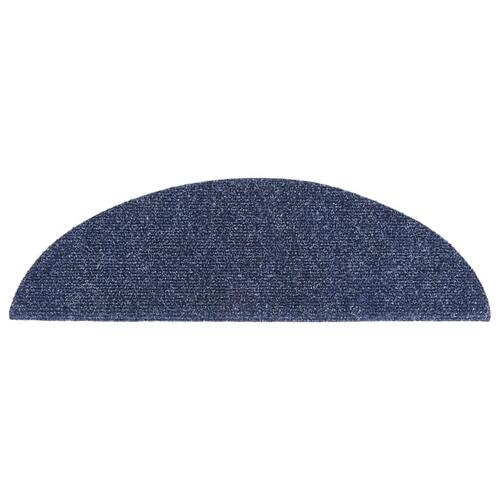 Selvklæbende trappemåtter 5 stk. 56x17x3 cm tuftet blå