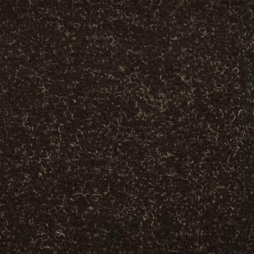 Selvklæbende trappemåtter 5 stk. 56x17x3 cm tuftet mørkebrun