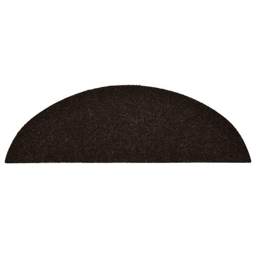 Selvklæbende trappemåtter 10 stk. 56x17x3 cm tuftet mørkebrun