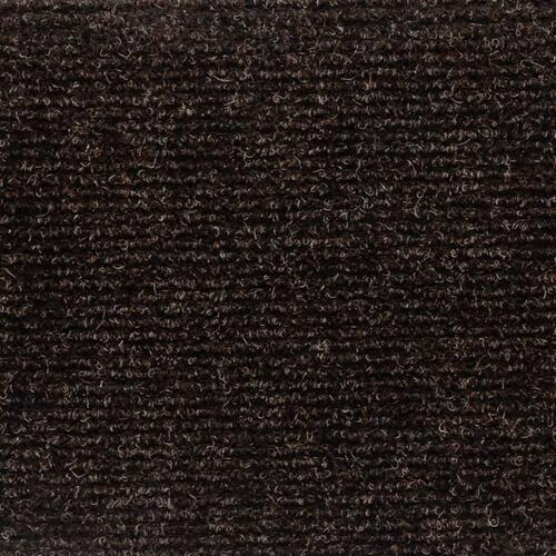 Selvklæbende trappemåtter 5 stk. 56x17x3 cm tuftet brun
