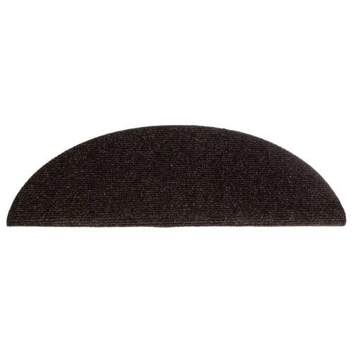 Selvklæbende trappemåtter 10 stk. 56x17x3 cm tuftet brun