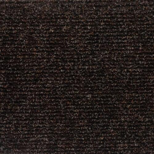 Selvklæbende trappemåtter 10 stk. 56x17x3 cm tuftet brun