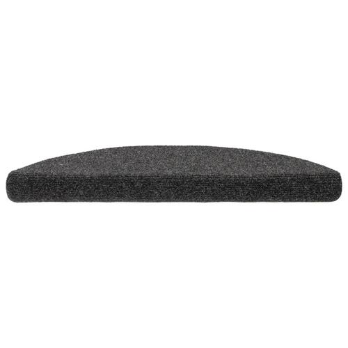 Selvklæbende trappemåtter 10 stk. 56x17x3 cm tuftet antracitgrå