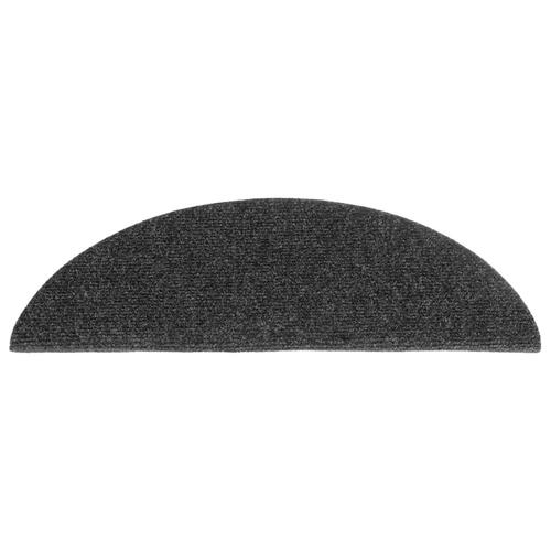 Selvklæbende trappemåtter 10 stk. 56x17x3 cm tuftet antracitgrå