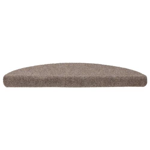 Selvklæbende trappemåtter 5 stk. 56x17x3 cm tuftet cremefarvet