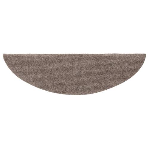 Selvklæbende trappemåtter 5 stk. 56x17x3 cm tuftet cremefarvet