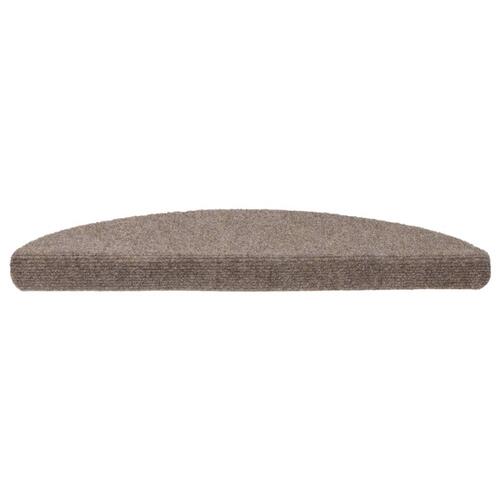 Selvklæbende trappemåtter 10 stk. 56x17x3 cm tuftet beige