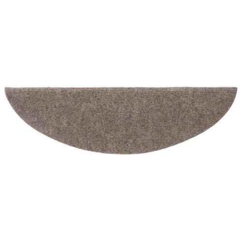 Selvklæbende trappemåtter 10 stk. 56x17x3 cm tuftet beige