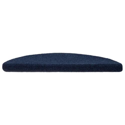 Selvklæbende trappemåtter 10 stk. 56x17x3 cm tuftet marineblå
