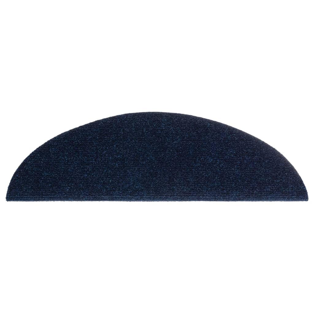Selvklæbende trappemåtter 10 stk. 56x17x3 cm tuftet marineblå