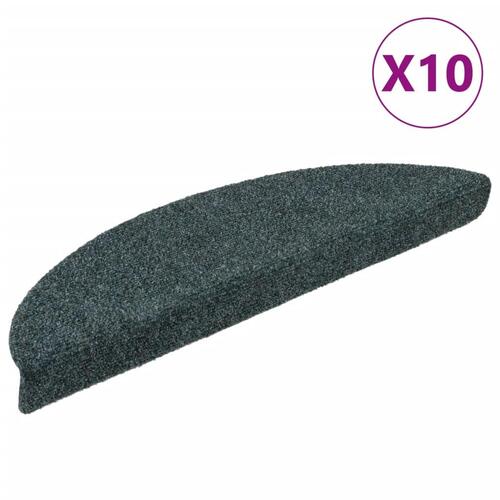 Selvklæbende trappemåtter 10 stk. 56x17x3 cm tuftet grøn
