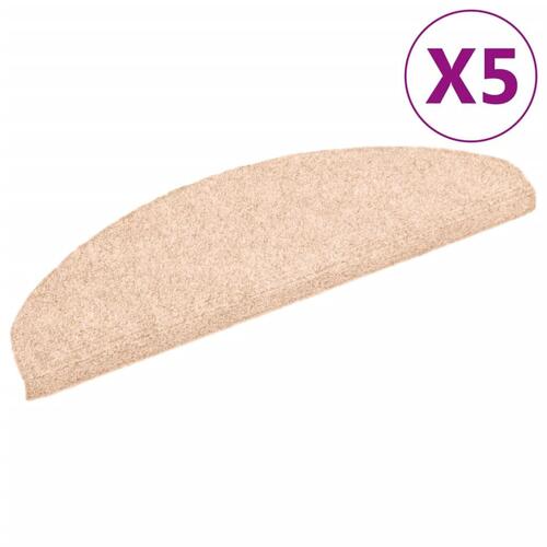 Selvklæbende trappemåtter 5 stk. 65x21x4 cm tuftet brun