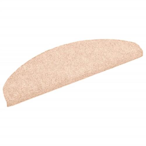 Selvklæbende trappemåtter 10 stk. 65x21x4 cm tuftet cremefarvet