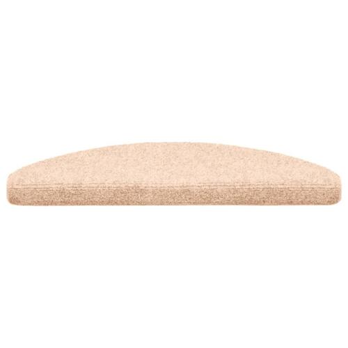 Selvklæbende trappemåtter 10 stk. 65x21x4 cm tuftet cremefarvet
