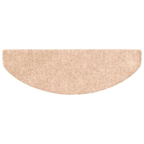 Selvklæbende trappemåtter 10 stk. 65x21x4 cm tuftet cremefarvet