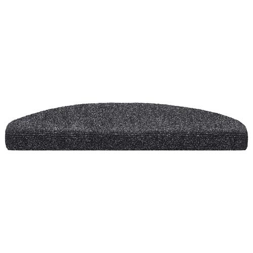 Selvklæbende trappemåtter 5 stk. 65x21x4 cm tuftet mørkegrå