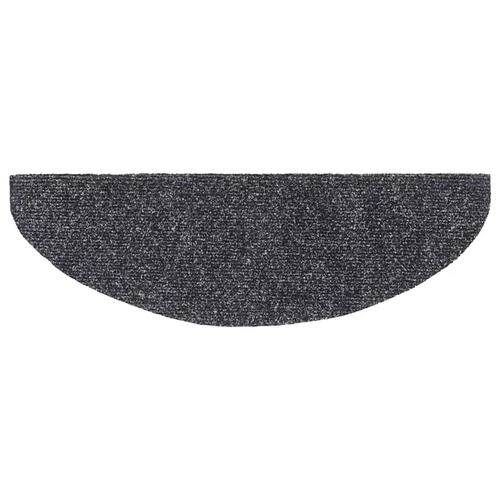 Selvklæbende trappemåtter 5 stk. 65x21x4 cm tuftet mørkegrå