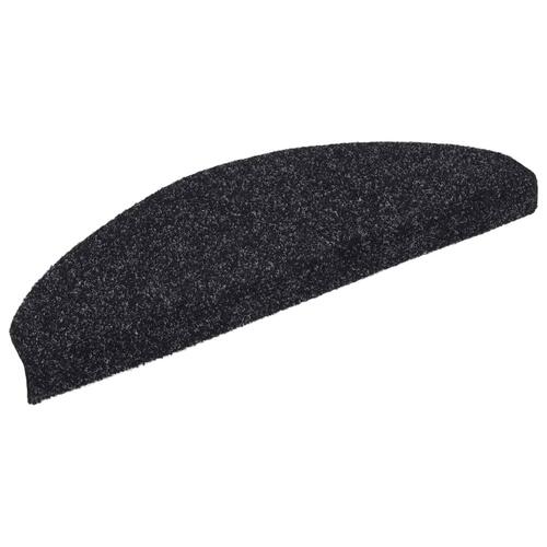 Selvklæbende trappemåtter 10 stk. 65x21x4 cm tuftet sort