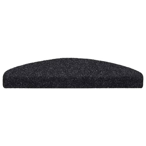 Selvklæbende trappemåtter 10 stk. 65x21x4 cm tuftet sort