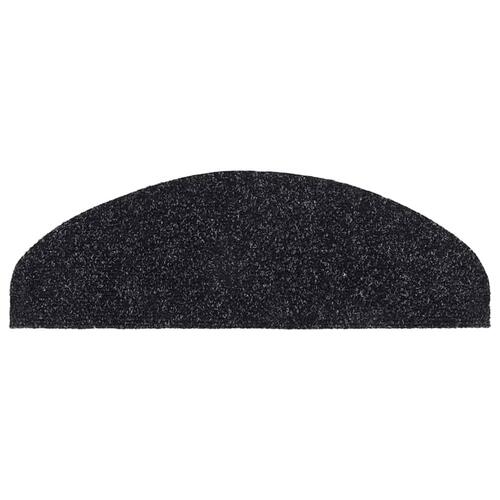 Selvklæbende trappemåtter 10 stk. 65x21x4 cm tuftet sort