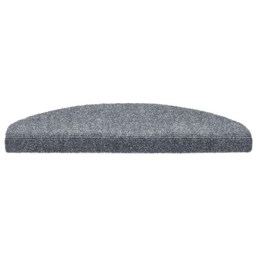 Selvklæbende trappemåtter 5 stk. 65x21x4 cm tuftet lysegrå
