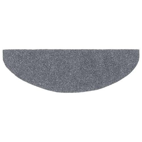 Selvklæbende trappemåtter 5 stk. 65x21x4 cm tuftet lysegrå
