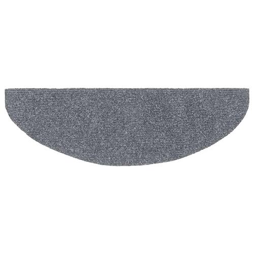 Selvklæbende trappemåtter 10 stk. 65x21x4 cm tuftet lysegrå