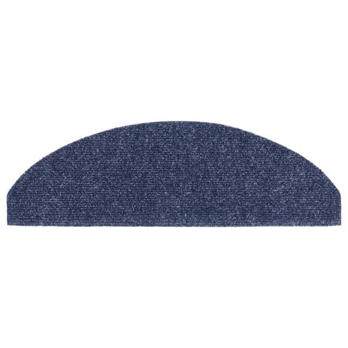 Selvklæbende trappemåtter 10 stk. 65x21x4 cm tuftet blå