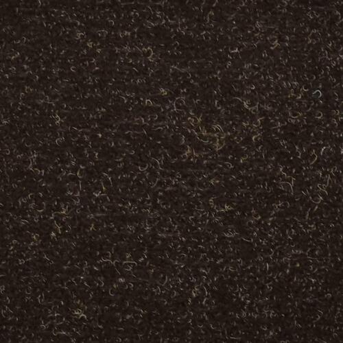 Selvklæbende trappemåtter 5 stk. 65x21x4 cm tuftet mørkebrun