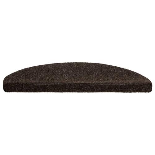 Selvklæbende trappemåtter 10 stk. 65x21x4 cm tuftet mørkebrun