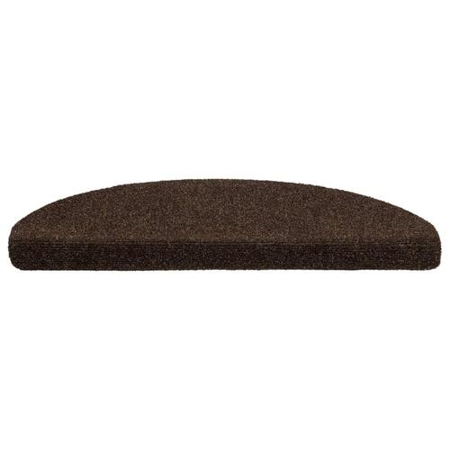 Selvklæbende trappemåtter 5 stk. 65x21x4 cm tuftet brun