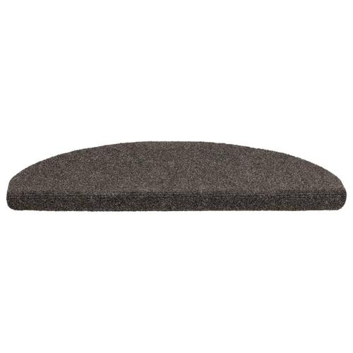 Selvklæbende trappemåtter 5 stk. 65x21x4 cm tuftet antracitgrå