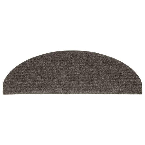Selvklæbende trappemåtter 5 stk. 65x21x4 cm tuftet antracitgrå
