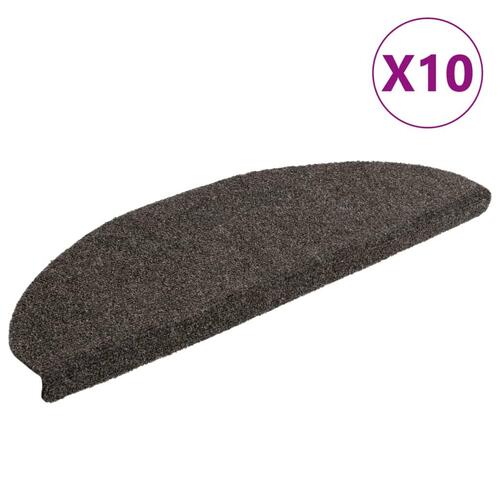 Selvklæbende trappemåtter 10 stk. 65x21x4 cm tuftet antracitgrå