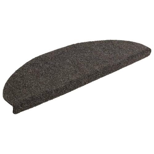 Selvklæbende trappemåtter 10 stk. 65x21x4 cm tuftet antracitgrå