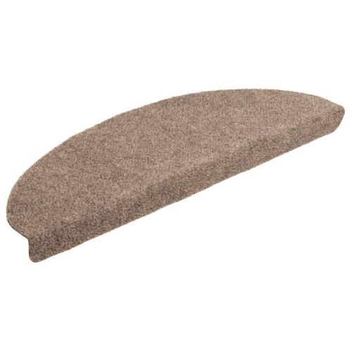 Selvklæbende trappemåtter 5 stk. 65x21x4 cm tuftet cremefarvet