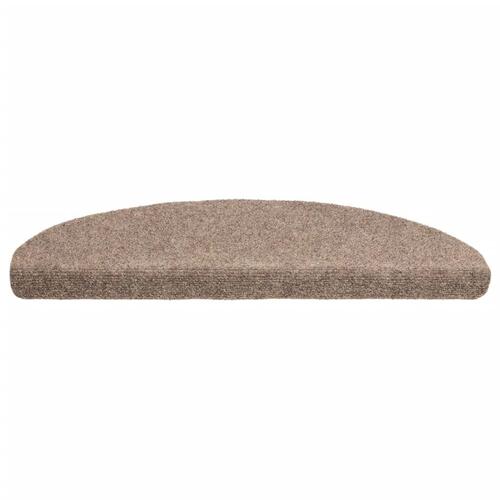 Selvklæbende trappemåtter 10 stk. 65x21x4 cm tuftet cremefarvet