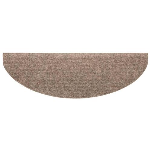 Selvklæbende trappemåtter 10 stk. 65x21x4 cm tuftet cremefarvet