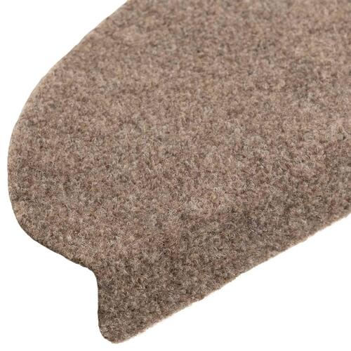 Selvklæbende trappemåtter 10 stk. 65x21x4 cm tuftet cremefarvet