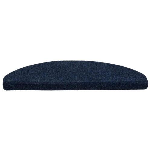 Selvklæbende trappemåtter 10 stk. 65x21x4 cm tuftet marineblå