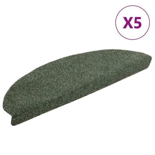 Selvklæbende trappemåtter 5 stk. 65x21x4 cm tuftet grøn
