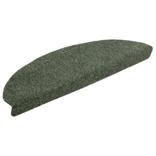Selvklæbende trappemåtter 10 stk. 65x21x4 cm tuftet grøn