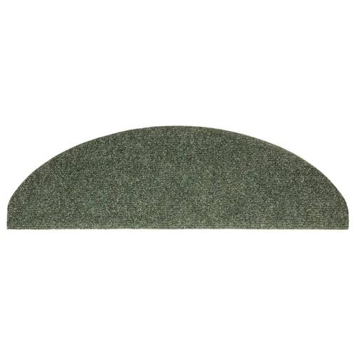 Selvklæbende trappemåtter 10 stk. 65x21x4 cm tuftet grøn