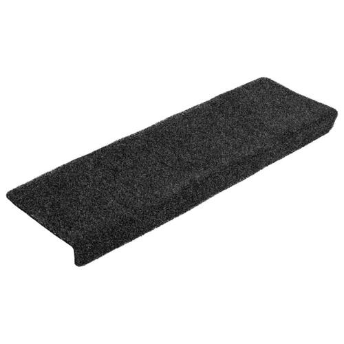Selvklæbende trappemåtter 10 stk. 65x21x4 cm tuftet grå