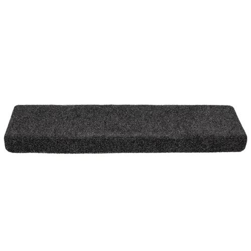 Selvklæbende trappemåtter 10 stk. 65x21x4 cm tuftet grå