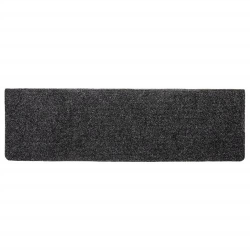 Selvklæbende trappemåtter 10 stk. 65x21x4 cm tuftet grå
