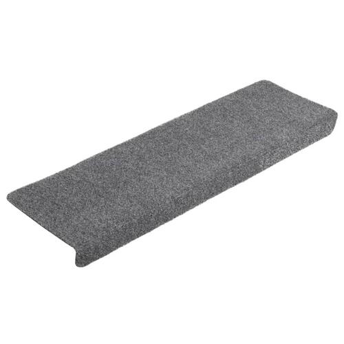Selvklæbende trappemåtter 5 stk. 65x21x4 cm tuftet lysegrå