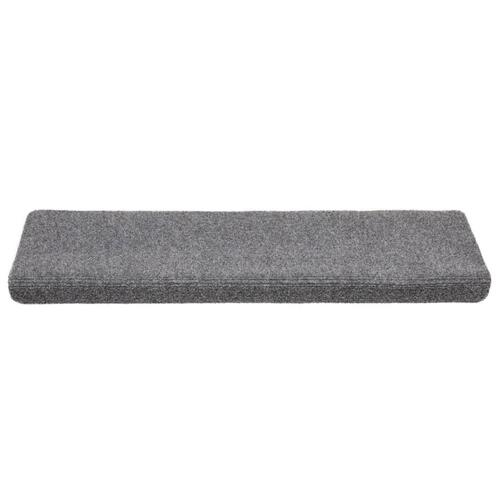 Selvklæbende trappemåtter 5 stk. 65x21x4 cm tuftet lysegrå